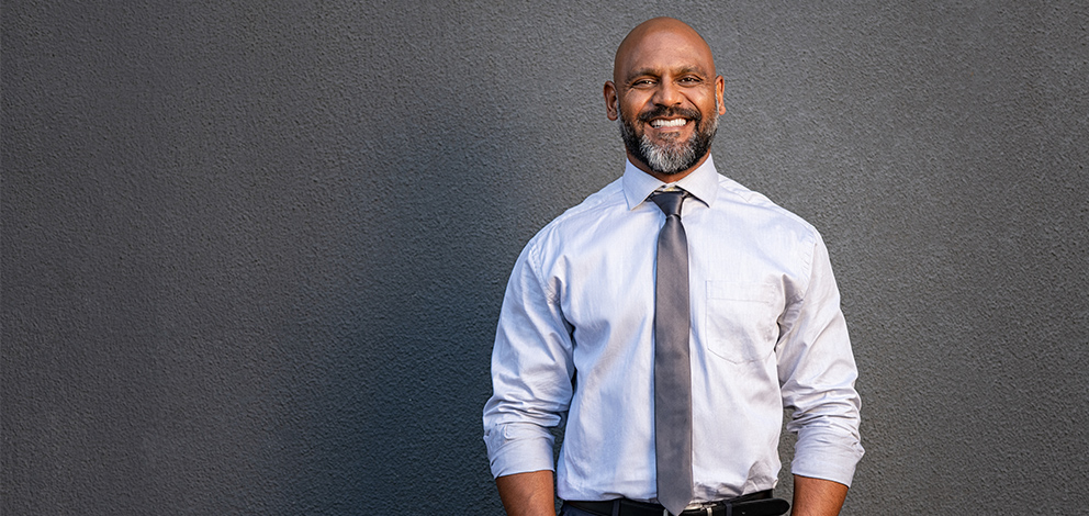 Businessman smiling