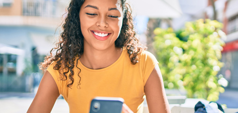 woman using smartphone