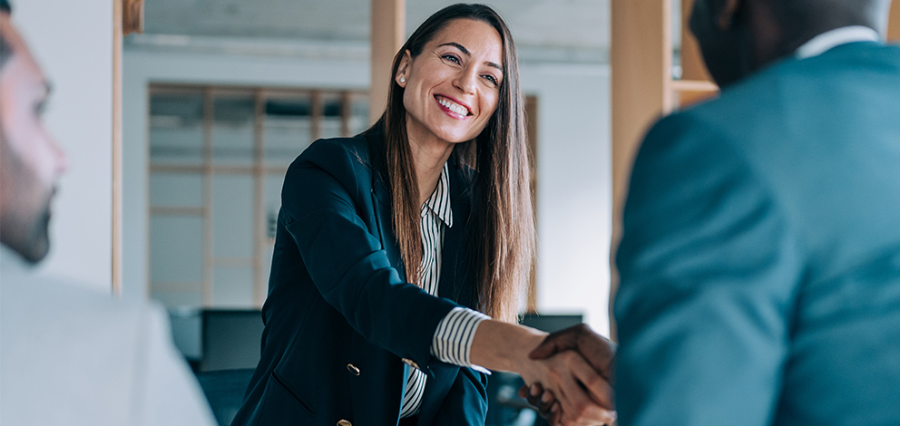 Businesswoman smiling