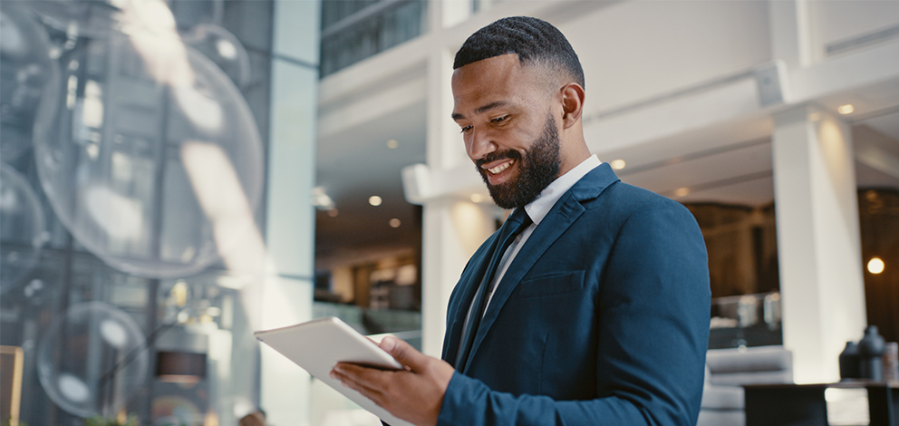 Businessman smiling