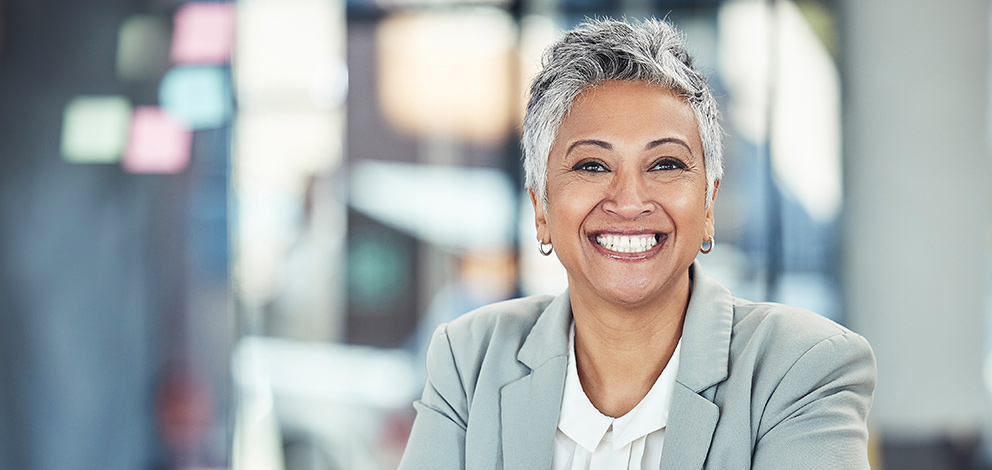 Woman smiling in office