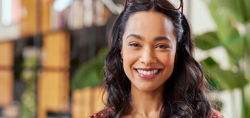 woman smiling