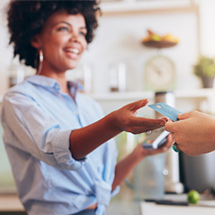 Business owner accepting a credit card payment