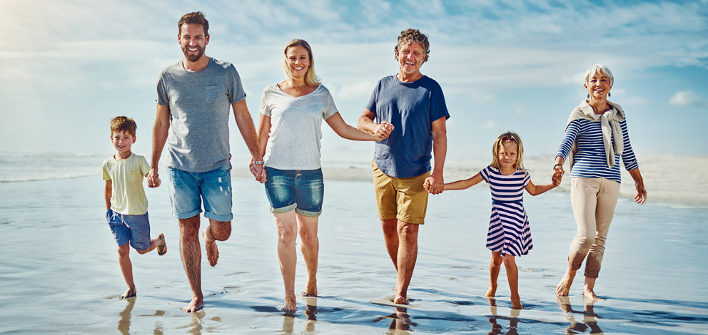 Family on the beach