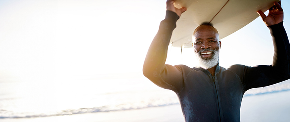 Man with surfboard