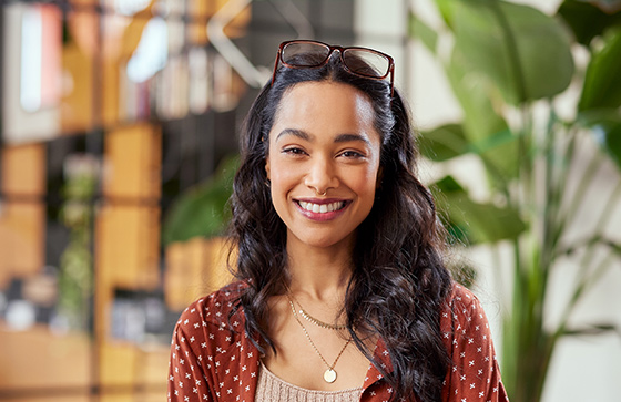 woman smiling